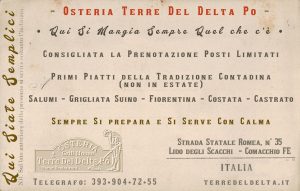 Osteria Terre Del Delta Cartolina Retro